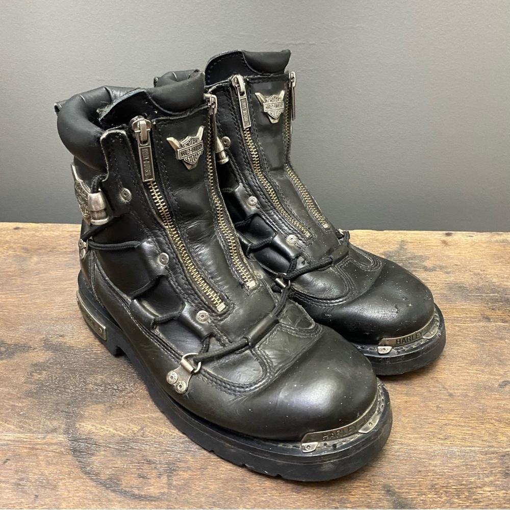 Harley Davidson Men's Brake Light Leather Riding Boots Size 8.5